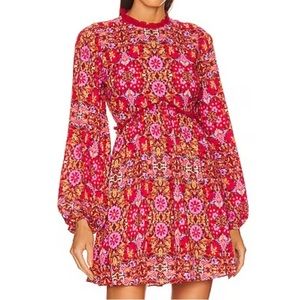Paisley red print dress